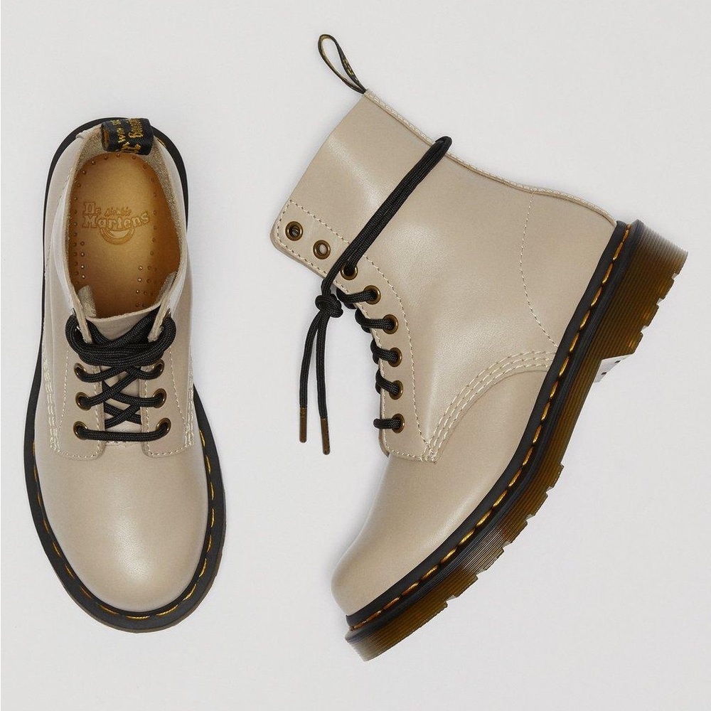 Dr. Martens 1460 Pascal Wanama Soft Leather Boots Natural Beige Nude US 6 W